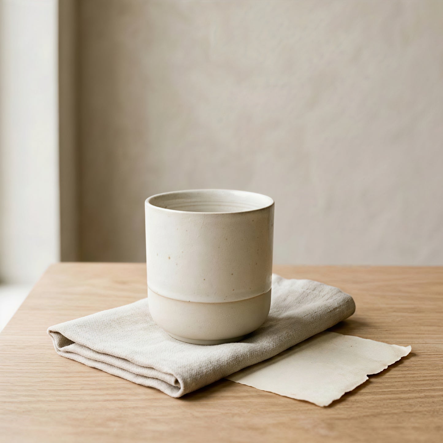 Two-Tone Glazed Ceramic Candle Vessel