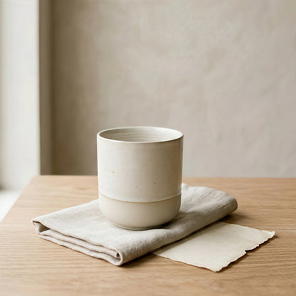 Two-Tone Glazed Ceramic Candle Vessel