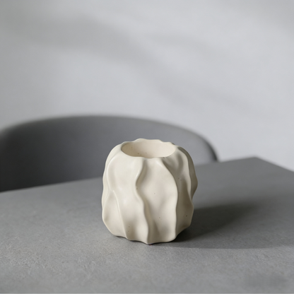 Wavy Sculptural Ceramic Taper Candle Holders