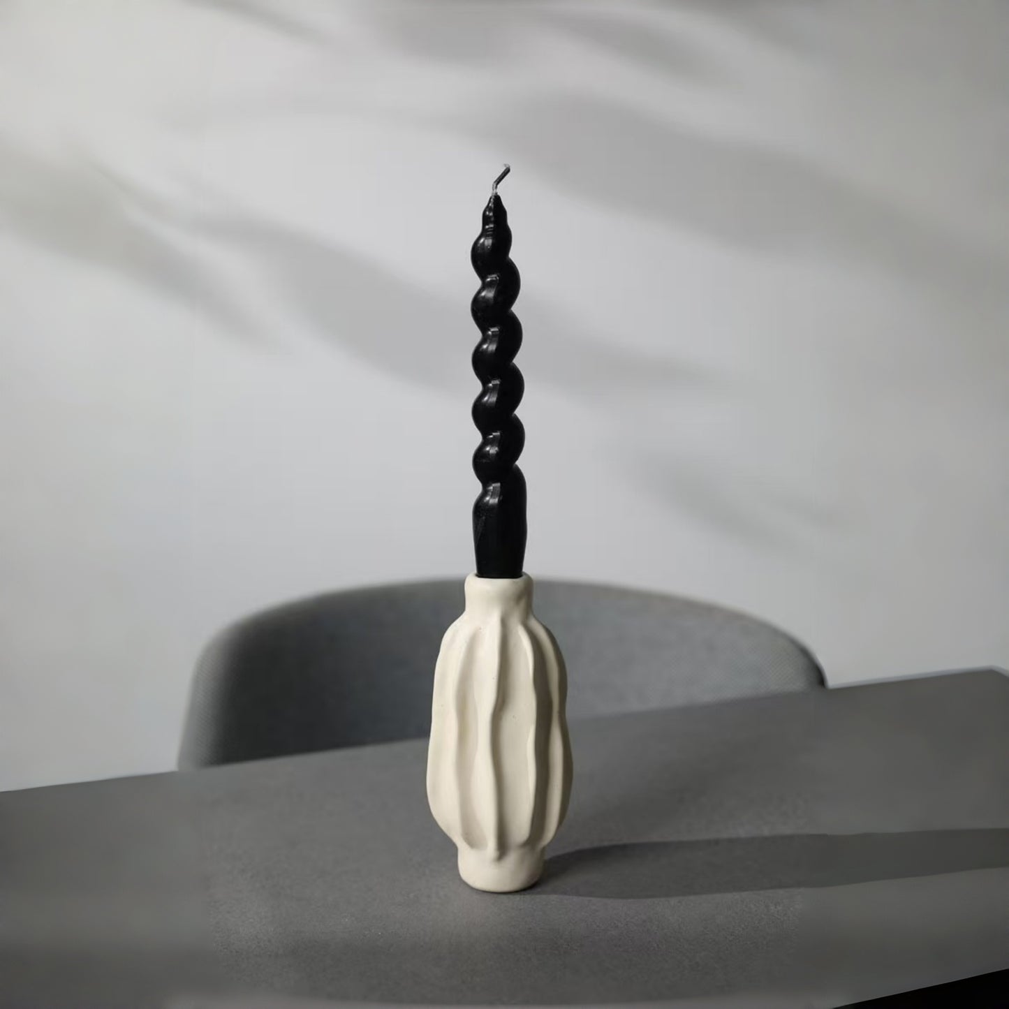 Wavy Sculptural Ceramic Taper Candle Holders