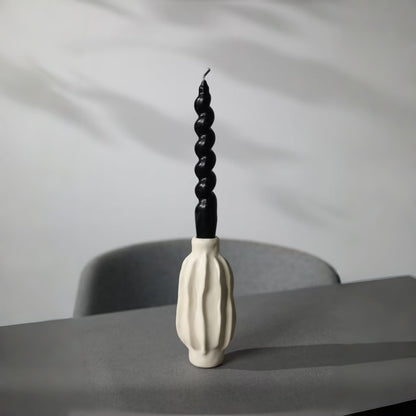 Wavy Sculptural Ceramic Taper Candle Holders
