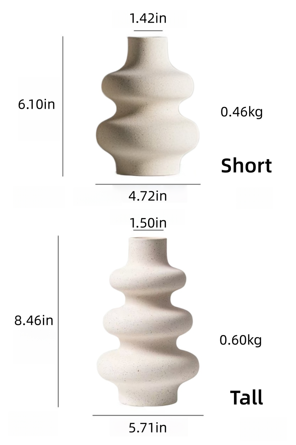 Ripple Silhouette Ceramic Vase