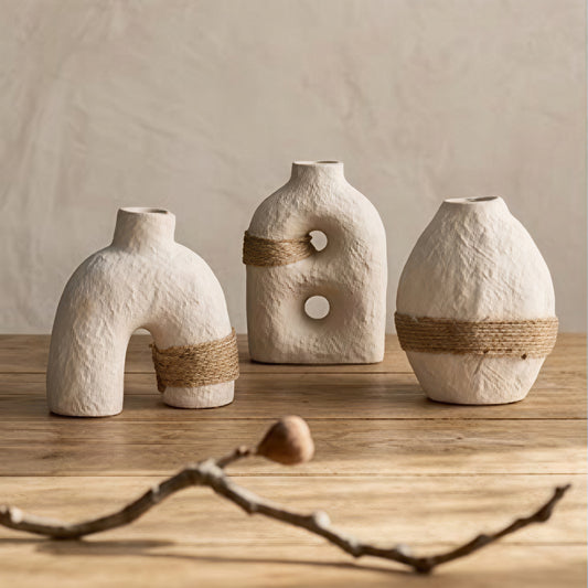 Rope Band Ceramic Bud Vase