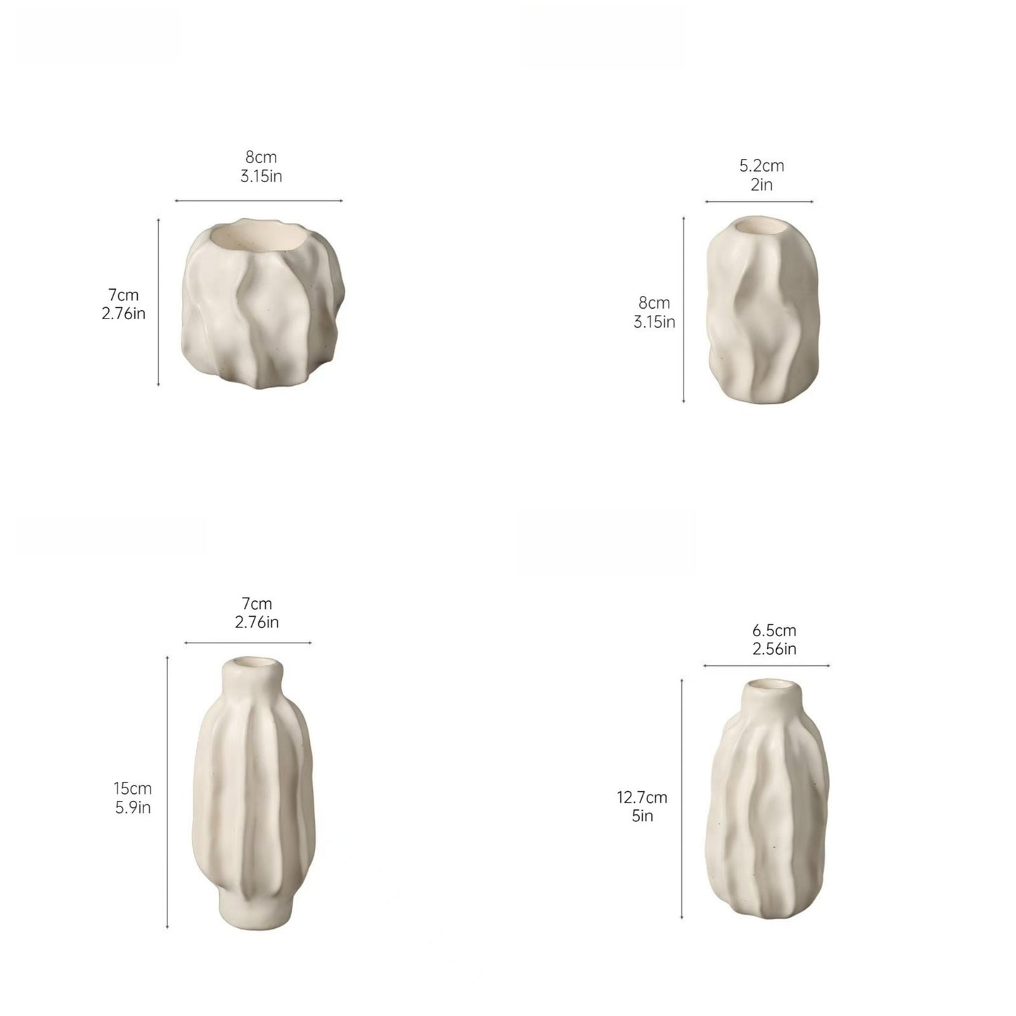 Wavy Sculptural Ceramic Taper Candle Holders