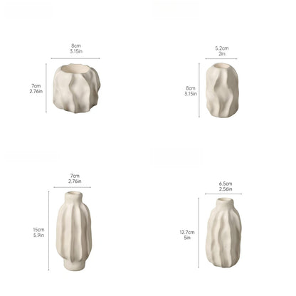 Wavy Sculptural Ceramic Taper Candle Holders