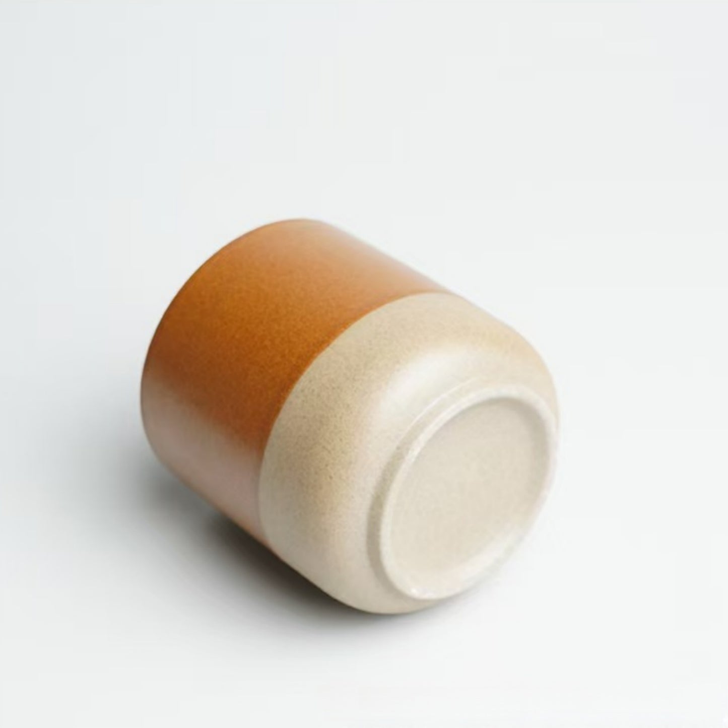 Two-Tone Glazed Ceramic Candle Vessel